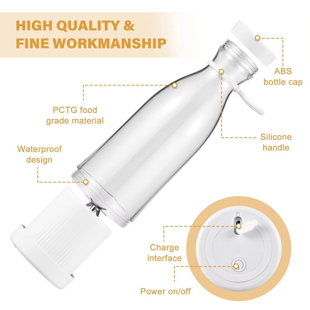 Mini Electric Juicer Cup 420Ml Portable Juicer Mixer Usb 6 Blade Blender Espremedor De Laranja Fresh Fruit Juice Blender