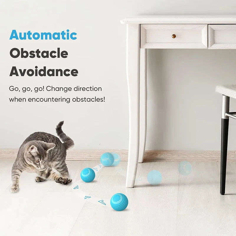 Interactive Automatic Cat Toy Ball Self-Play Rolling Ball with Smart Sensor Fun Entertainment for Indoor Kitten Alone Time