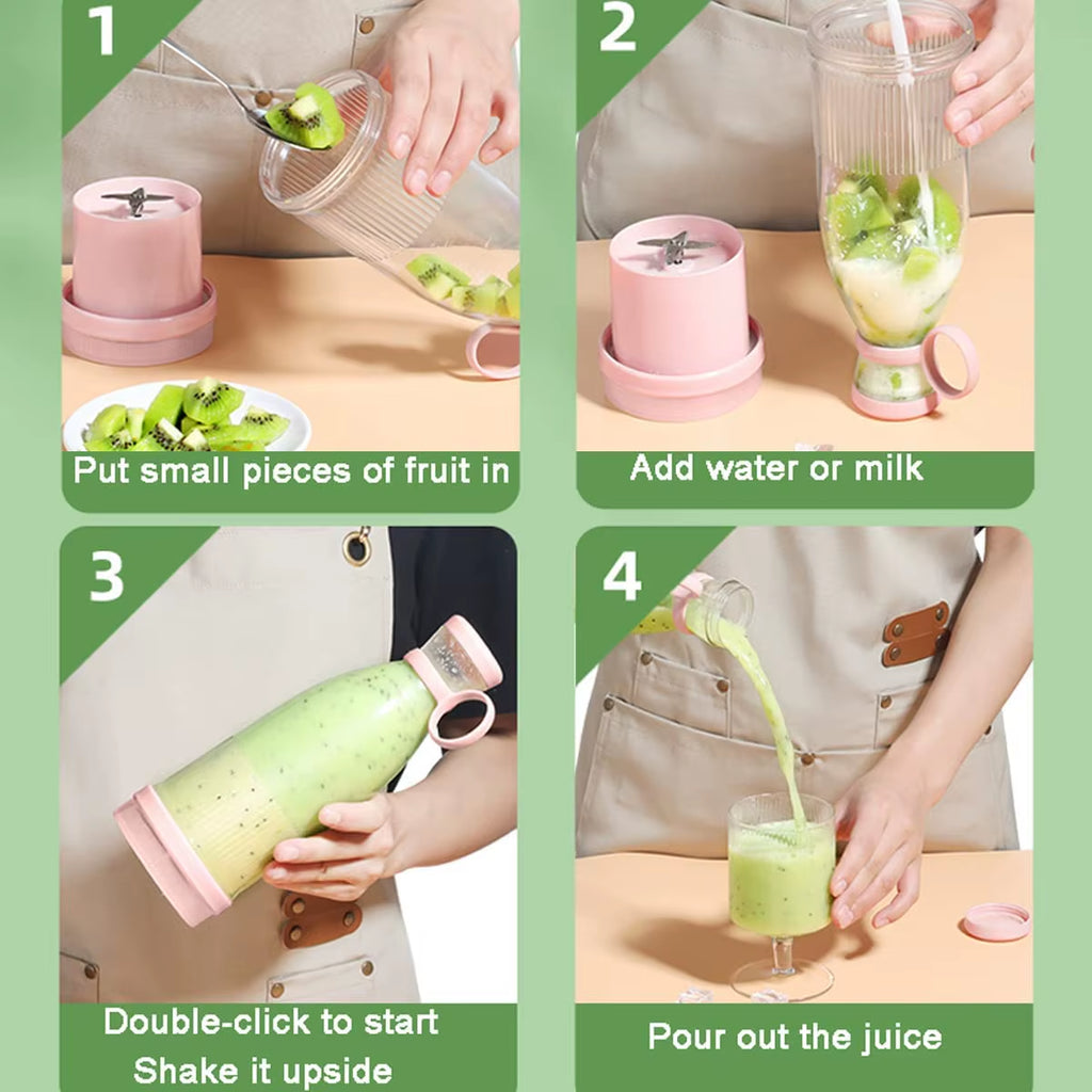 Mini Electric Juicer Cup 420Ml Portable Juicer Mixer Usb 6 Blade Blender Espremedor De Laranja Fresh Fruit Juice Blender